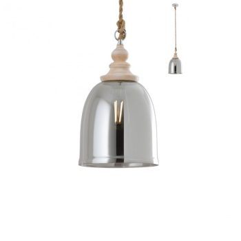   KASHI függőlámpa, modern, króm, barna, füstszín , REDO 01-1399