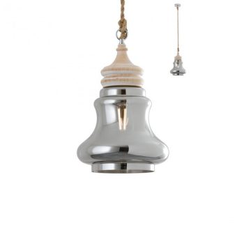   KASHI függőlámpa, modern, króm, barna, füstszín , REDO 01-1401