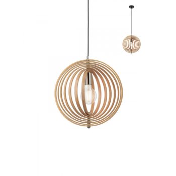 ILUSIO-függőlámpa-modern-1X42W-natúr-fa, REDO-01-1670