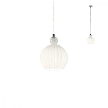   Plumen Modern függőlámpa króm opál d: 15 cm, REDO-01-2062