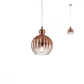   PLUMEN Modern függőlámpa króm rose-gold d: 15 cm, REDO-01-2064