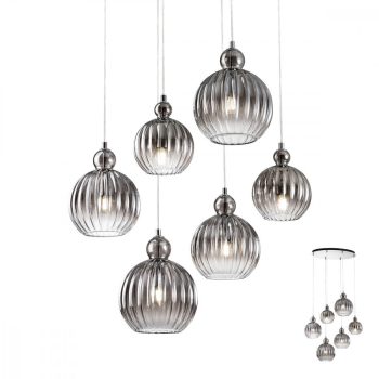   PLUMEN Modern csillár króm füst szín d:  cm, REDO-01-2069