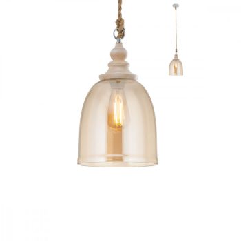   KASHI Vintage függőlámpa króm pezsgőszín d: 22 cm, REDO-01-2116