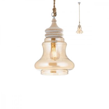   KASHI Vintage függőlámpa króm pezsgőszín d: 25 cm, REDO-01-2117