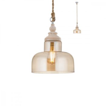   KASHI Vintage függőlámpa króm pezsgőszín d: 35 cm, REDO-01-2118