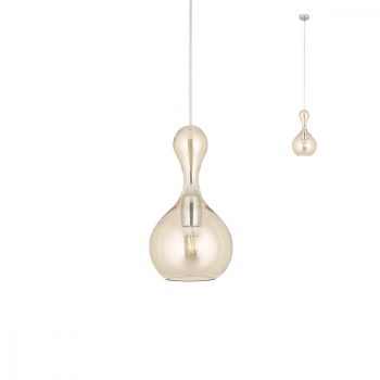   LOB Modern függőlámpa króm pezsgőszín d: 18 cm, REDO-01-2255