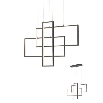 PLANAO LED csillár, Minimál, matt fekete, REDO 01-2315