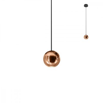   GLOBULO Modern LED függőlámpa matt fekete, 459 lumen, rose-gold, REDO-01-2358