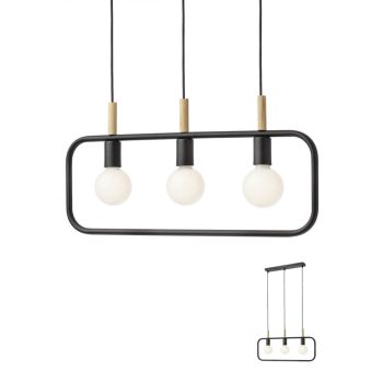   AERIS függőlámpa, modern, matt fekete, barna, REDO 01-2408