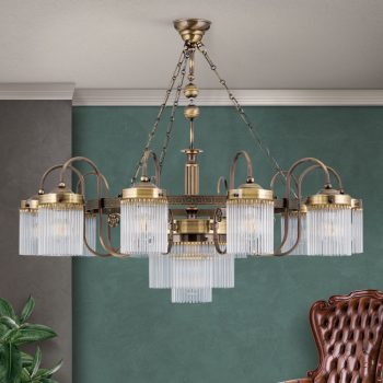   STäBCHEN csillár, patina, szecessziós, LU 1387/10+1 Patina