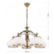 Empire csillár, klasszikus, ORION-MOLECZ LU 1460/5 patina/385 opal-patina