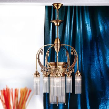   ADELE csillár, szecessziós, patina, ORION LU 1660/5+1 alt-MS/Stäbchen