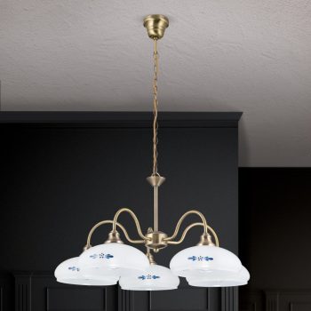   GABI rusztikus csillár, Orion-Molecz-LU 1723/5 Patina/418 opal-blau