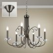 ARIANE klasszikus kristály csillár, Orion-Molecz-LU 1842/6 dark-nickel (6xE14)