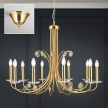 ARIANE klasszikus kristály csillár, Orion-Molecz-LU 1842/10 gold-matt (10xE14)