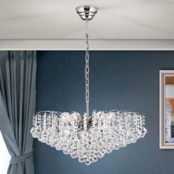   Klassisch csillár, klasszikus-kristály, ORION-MOLECZ LU 2324/10/72 chrom/klar