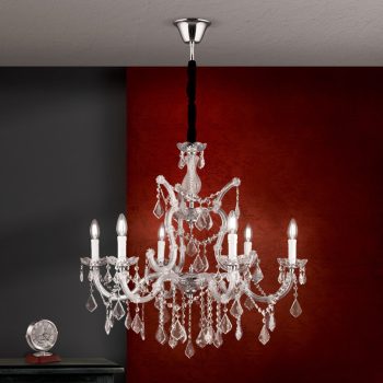   THERESA csillár, Klasszikus kristály, ORION-MOLECZ LU 2391/6 MT-silber   (6xE14)