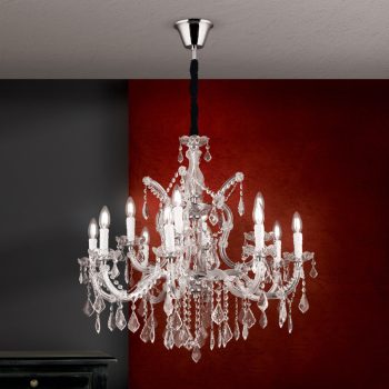   THERESA csillár, Klasszikus kristály, ORION-MOLECZ LU 2391/8+4 MT-silber (12xE14)