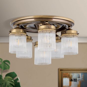   STäBCHEN mennyezeti lámpa, patina, szecessziós, ORION DLU 1388/5+1 Patina