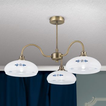   GABI rusztikus mennyezeti lámpa, Orion-Molecz-DLU 1723/3 Patina/418 opal-blau