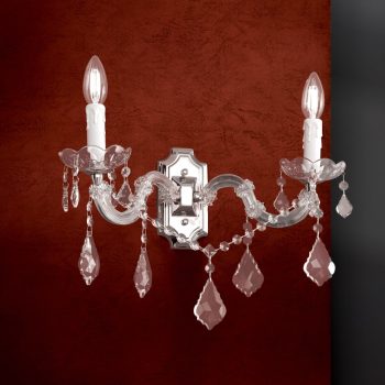   THERESA fali lámpa, Klasszikus kristály, ORION-MOLECZ WA 2-1195/2 MT-silber (2xE14)