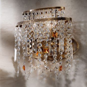  KRISTALLDESIGN fali lámpa, Modern kristály, ORION-MOLECZ WA 2-1266/2 Patina