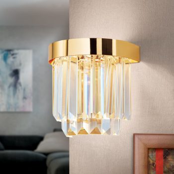   PRISM fali lámpa, Modern kristály, ORION-MOLECZ WA 2-1366 gold     (LED17W/1000lm/3000K)