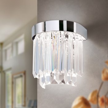   PRISM fali lámpa, Modern kristály, ORION-MOLECZ WA 2-1366 chrom    (LED17W/1000lm/3000K)