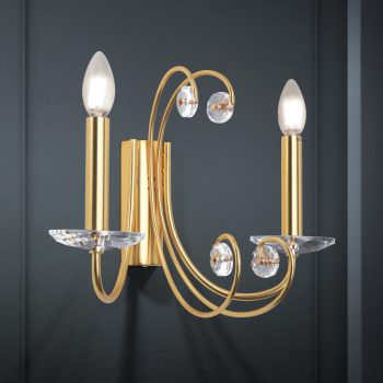   ARIANE klasszikus kristály falilámpa, Orion-Molecz WA 2-1374/2 gold-matt (2xE14)