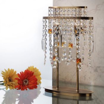   KRISTALLDESIGN asztali lámpa, Modern kristály, ORION-MOLECZ LA 4-1145/2 Patina