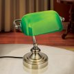 BANKERSLAMP klasszikus asztali lámpa, Orion-Molecz LA 4-1165/1 Patina/grün (1xE14/Illu40W)