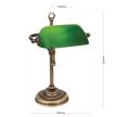 HARVARD klasszikus asztali lámpa, Orion-Molecz LA 4-1211/1 Patina/grün (1xE14)