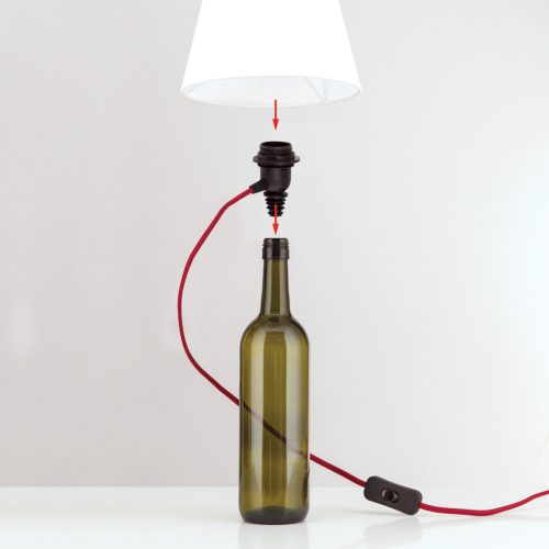 BOTTLE modern asztali lámpa, Orion-Molecz LA 4-1219 bordeaux (1xE27/max.40W)