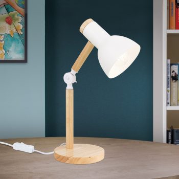   ANIKA modern asztali lámpa, Orion-Molecz LA 4-1220 Holz/weiß (1xE27)