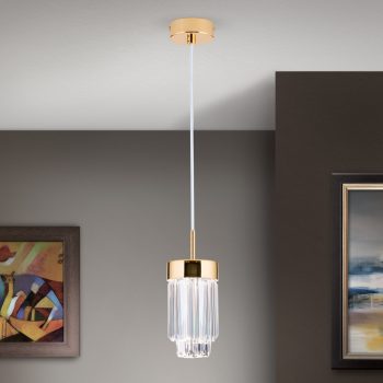   PRISM modern kristály függőlámpa, Orion-Molecz HL 6-1702 gold (LED9W/600lm/3000K)