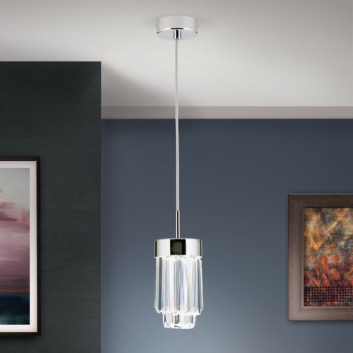 PRISM modern kristály függőlámpa, Orion-Molecz HL 6-1702 chrom (LED9W/600lm/3000K)