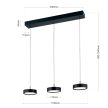 TEIDE modern függőlámpa, Orion-Molecz HL 6-1712/3 schwarz-matt(LED72W/6000lm/