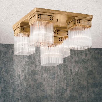   ART QUATRO mennyezeti lámpa, Szecessziós, ORION-MOLECZ DL 7-616/4+1 Alt-bronze  (5xE27)