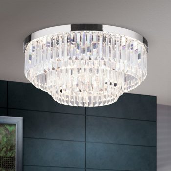   PRISM mennyezeti lámpa, Modern kristály, ORION-MOLECZ DL 7-666/55 chrom  (LED80W/6400lm/3000K)