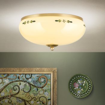   LANDHAUS rusztikus mennyezeti lámpa, Orion-Molecz-DL 7-674 MS/champ-grün (3xE27)