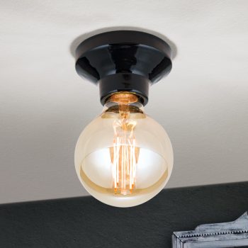   FROST modern mennyezeti lámpa, Orion-Molecz-DL 7-679 schwarz/Kera (1xE27)