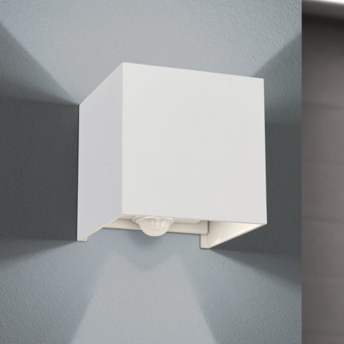 CUBE-S modern kültéri lámpa, Orion-Molecz AL 11-1314 weiß/Sensor(LED13W/700lm/3000