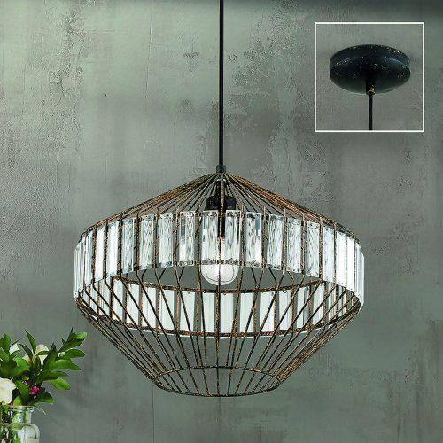 PALACE függőlámpa, kristály, ORION-Molecz-HL 6-1645/1 Antik  (1xE27)              