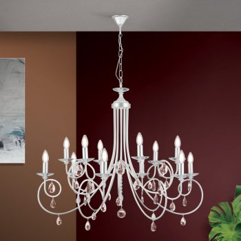   GIADA csillár, kristály, ORION-Molecz-LU 1670/6+6 silber-matt (12xE14)        