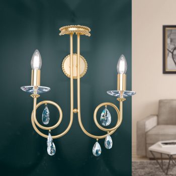   GIADA fali lámpa, kristály, ORION-Molecz-WA 2-1136/2 gold-matt  (2xE14)          