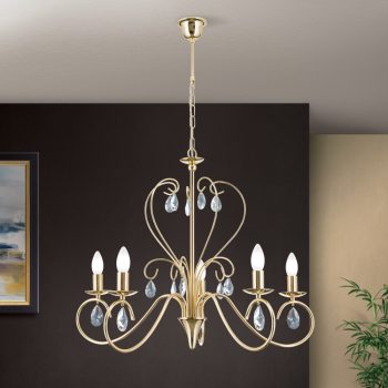   ALESSIA csillár-függeszték, kristály, ORION-Molecz-LU 1658/5 gold         (5xE14)          