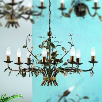   FLORA csillár, Rusztikus, ORION-Molecz-LU 1638/8 Antik        (8xE14)          