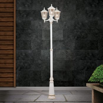   PUCHBERG kültéri lámpa, Klasszikus, ORION-Molecz-AL 11K/82579 weiß-gold/rauch (3xE27)    