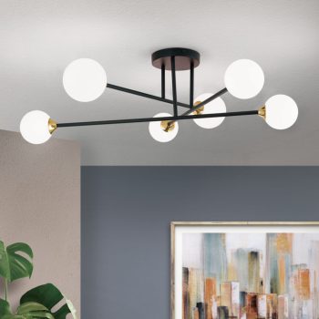   WHITE LADY mennyezeti lámpa modern, ORION-Molecz, DL7-786/6schwarz-MS(exkl.6xG9/20W)