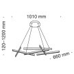 LINE LED csillár, fekete, MAYTONI-MOD016PL-L75B